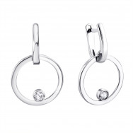 Срібні сережки-підвіски з фіанітами (82771б)