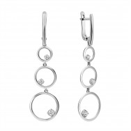 Срібні сережки-підвіски з фіанітами (СК2006)