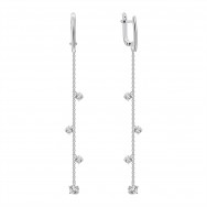 Срібні сережки-підвіски з фіанітами (СК2005)