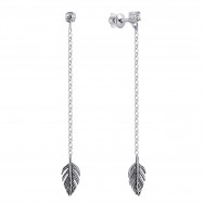 Срібні сережки-підвіски з фіанітами (82061б*)