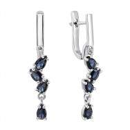 Срібні сережки-підвіски з гідротермальним сапфіром (2355/1р-NSPH)