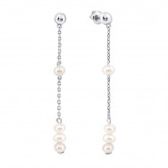 Срібні сережки-підвіски з перлами (2340/1р-4-PWT)