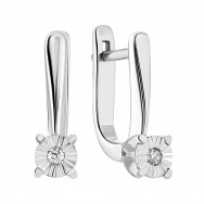 Срібні сережки з діамантами (900001-СРалм)