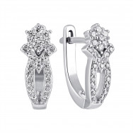 Срібні сережки з фіанітами (2E29870)