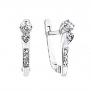 Срібні сережки з фіанітами (72053б)