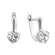 Срібні сережки з фіанітами (82604б)