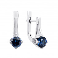 Срібні сережки з гідротермальним сапфіром (2342/9р-HSPH)