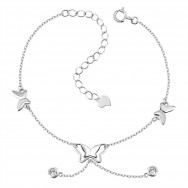 Срібний браслет Метелики з фіанітами (Б2Ф/810)