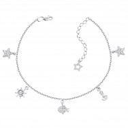 Срібний браслет на ногу (75203б-Н)