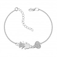 Срібний браслет з фіанітами (75079б)