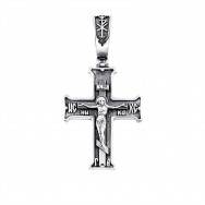 Срібний хрестик. Розп'яття Христове (3523-Ч)
