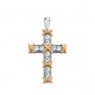 Срібний хрестик з фіанітами (500874-Кр.РЗ л.к)
