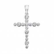 Срібний хрестик з фіанітами (939021б)