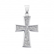 Срібний хрестик з фіанітами (PPS1284-P)