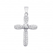 Срібний хрестик з фіанітами (PPS1380-P)