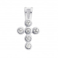 Срібний хрестик з фіанітами (TP0077)