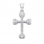 Срібний хрестик з фіанітами (TP164316)