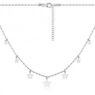 Срібне кольє «Зірки» без вставки. Артикул CFAXD000103-K/12