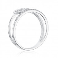 Срібна каблучка «Серце» з фіанітами (001122/12/1/1)