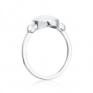 Срібна каблучка «Серце» з керамікою (SR2897-W-R/12)