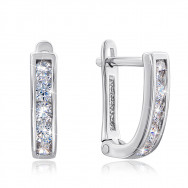 Срібні сережки з фіанітами. (40515/12/1/64)