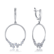 Срібні сережки-підвіски з фіанітами 40654/12/1/3395