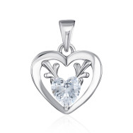 Срібна підвіска Серце з фіанітом (SP00119-P/12/1)