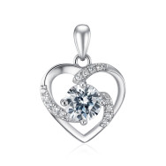 Срібна підвіска Серце з фіанітами (SP00405-P/12/1)
