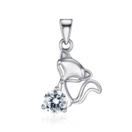 Срібна підвіска Лисеня з фіанітом (SP00880-P/12/1)