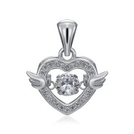 Срібна підвіска Серце з фіанітами (SP00430-P/12/1)