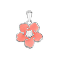 Срібна підвіска Сакура з емаллю та фіанітами (SZDP03653)