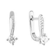 Срібні сережки з фіанітами (SZDE00265)