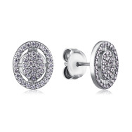 Срібні пусети з фіанітами SZDE00351-E/12/1