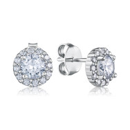 Срібні пусети з фіанітами SZDE00436-E/12/1