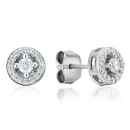 Срібні сережки-пусети з фіанітами (SZDE00442-E/12/1)