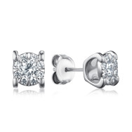 Срібні сережки з фіанітами SZDE01046-E/12/1