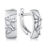 Срібні сережки з фіанітами SZDE05025-E/12/1