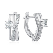 Срібні сережки з фіанітами SZDE05197-E/12/1