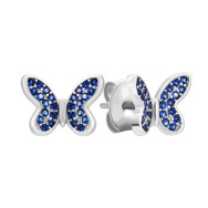 Срібні пусети Метелик з фіанітами (SZDE05956 г)