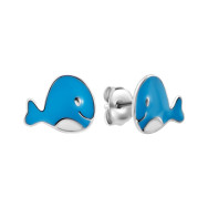 Срібні сережки-пусети з емаллю (SZDE06909)