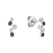 Срібні сережки-пусети з фіанітами (SZDE09238)