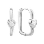Срібні сережки-конго з фіанітами (SZDE13838)