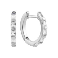 Срібні сережки-конго з фіанітами (SZDE13852)