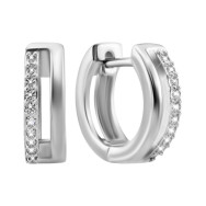 Срібні сережки-конго з фіанітами (SZDE13971)