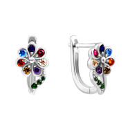 Срібні сережки Квіточка з фіанітами (SZDE15060)