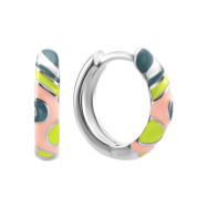 Срібні сережки-конго з емаллю (SZDE16579)