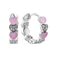 Срібні сережки-конго з емаллю та фіанітами (SZDE16602)