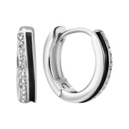 Срібні сережки-конго з емаллю та фіанітами (SZDE16614)