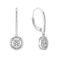 Срібні сережки з фіанітами (SZDE16626)