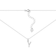 Срібне кольє Буква Y з фіанітами (SZDN14333 Y)